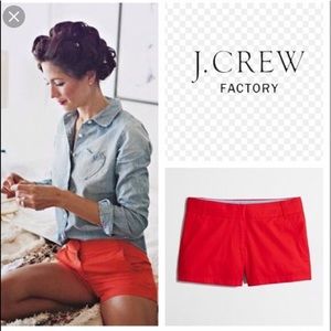 JCrew Chino 00 Red Shorts Relaxed Fit